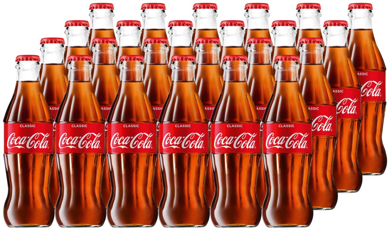 Газированный напиток Coca-Cola Classic, 0.25 л, стеклянная бутылка, 24 шт. Азия