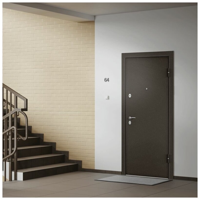 Дверь входная Torex для квартиры Terminal-C 860х2050, правый, тепло-шумоизоляция, антикоррозийная защита, замки 3-го класса защиты, коричневый/бежевый - фотография № 3
