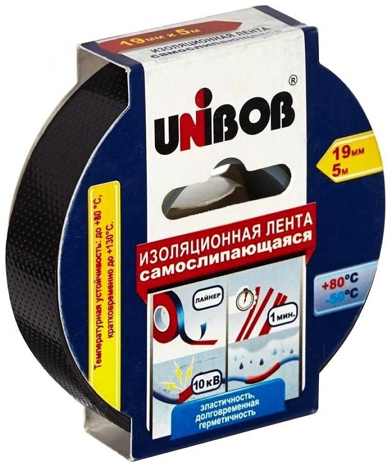 Изолента UNIBOB Изолента Unibob самослипающаяся 1 шт, черный