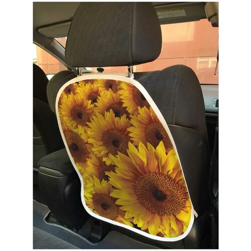 фото Защитная накидка joyarty "подсолнухи" на спинку автомобильного сидения