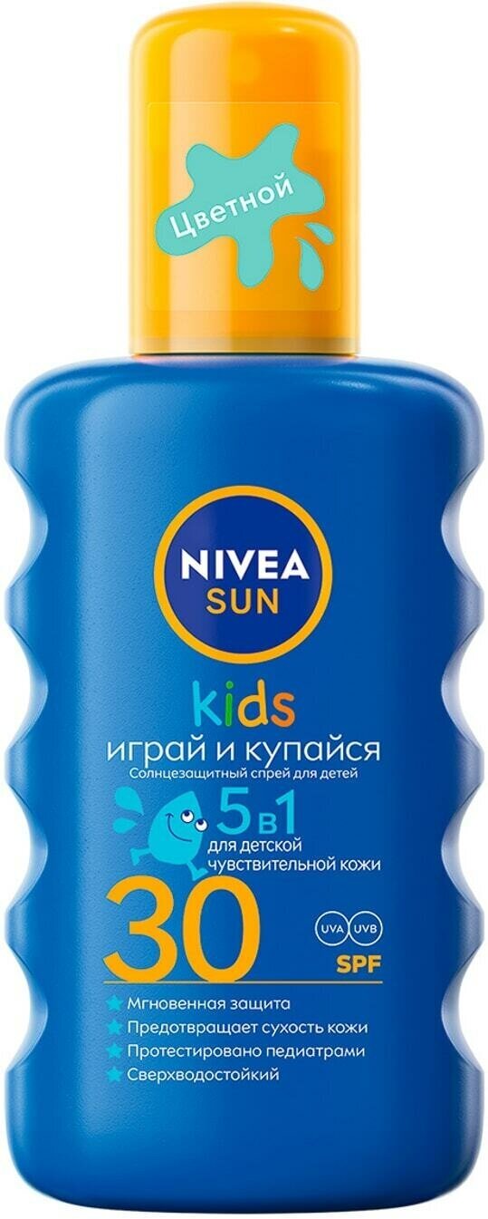 NIVEA Nivea Sun Kids детский солнцезащитный спрей SPF 30, 200 мл