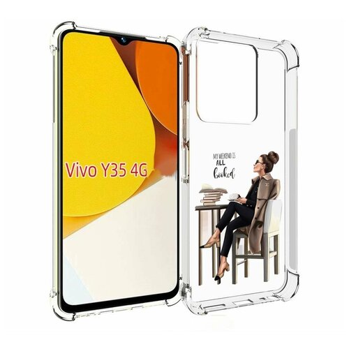 Чехол MyPads Девушка-в-кофейне для Vivo Y35 4G 2022 / Vivo Y22 задняя-панель-накладка-бампер чехол mypads нарисованная девушка в наушниках для vivo y35 4g 2022 vivo y22 задняя панель накладка бампер