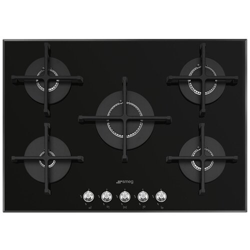 Встраиваемая газовая панель SMEG Газ Газовая варочная панель 72 см черное стекло скошенный край 9568900₽