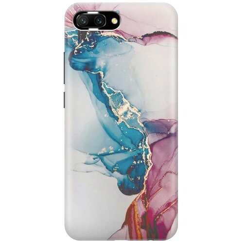 фото Re:paчехол - накладка artcolor для honor 10 с принтом "сине-розовый мрамор"