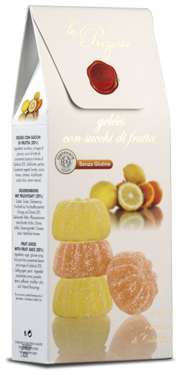 Итальянский фруктовый мармелад Sila Gum "Le Preziose" (Драгоценности ) ассорти с лимонным и апельсиновым соком нетто 200г