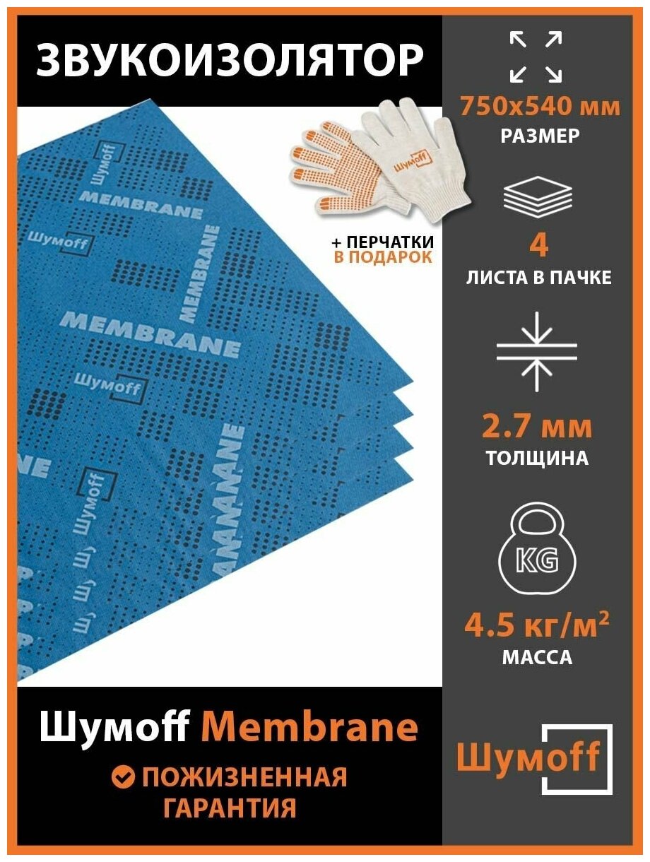 Шумопоглощение Шумофф Membrane (4 лист)