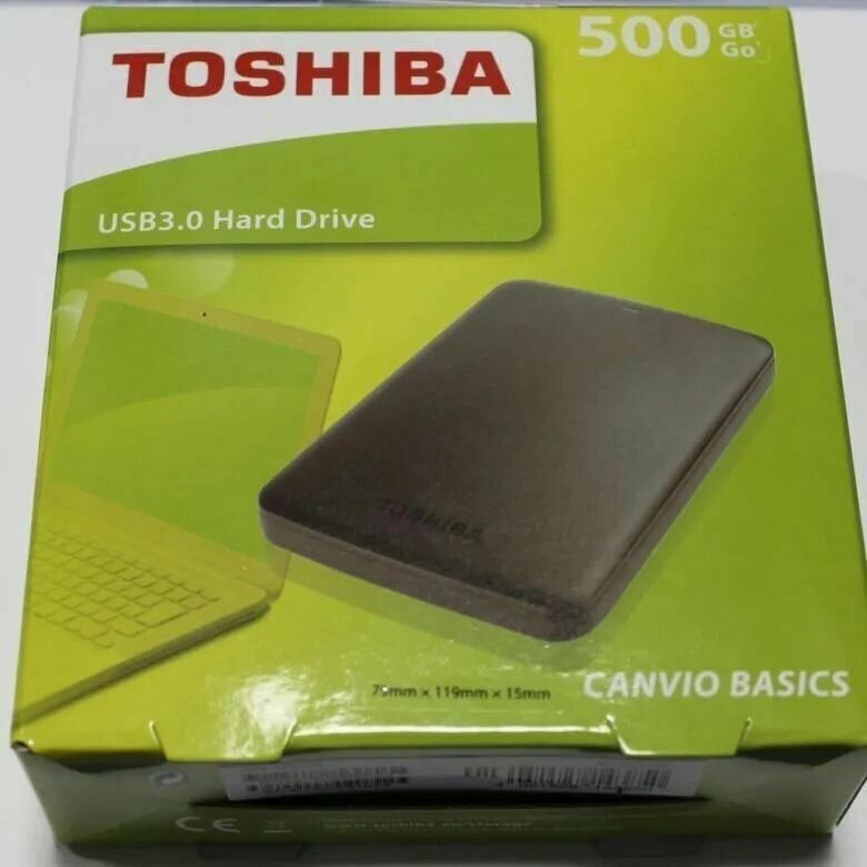 500 ГБ Внешний HDD Toshiba CANVIO BASICS, USB 3.0, черный