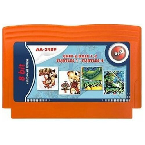 Сборник игр 4 в 1 AA-2489 TURTLES 1+4 / CHIP and DALE 1+2 (8 bit) английский язык