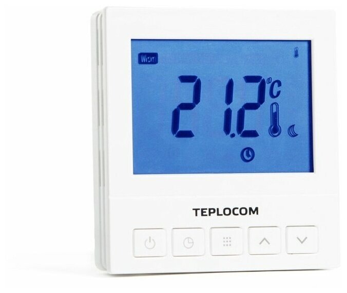 Терморегулятор TEPLOCOM TS-Prog-220/3A белый