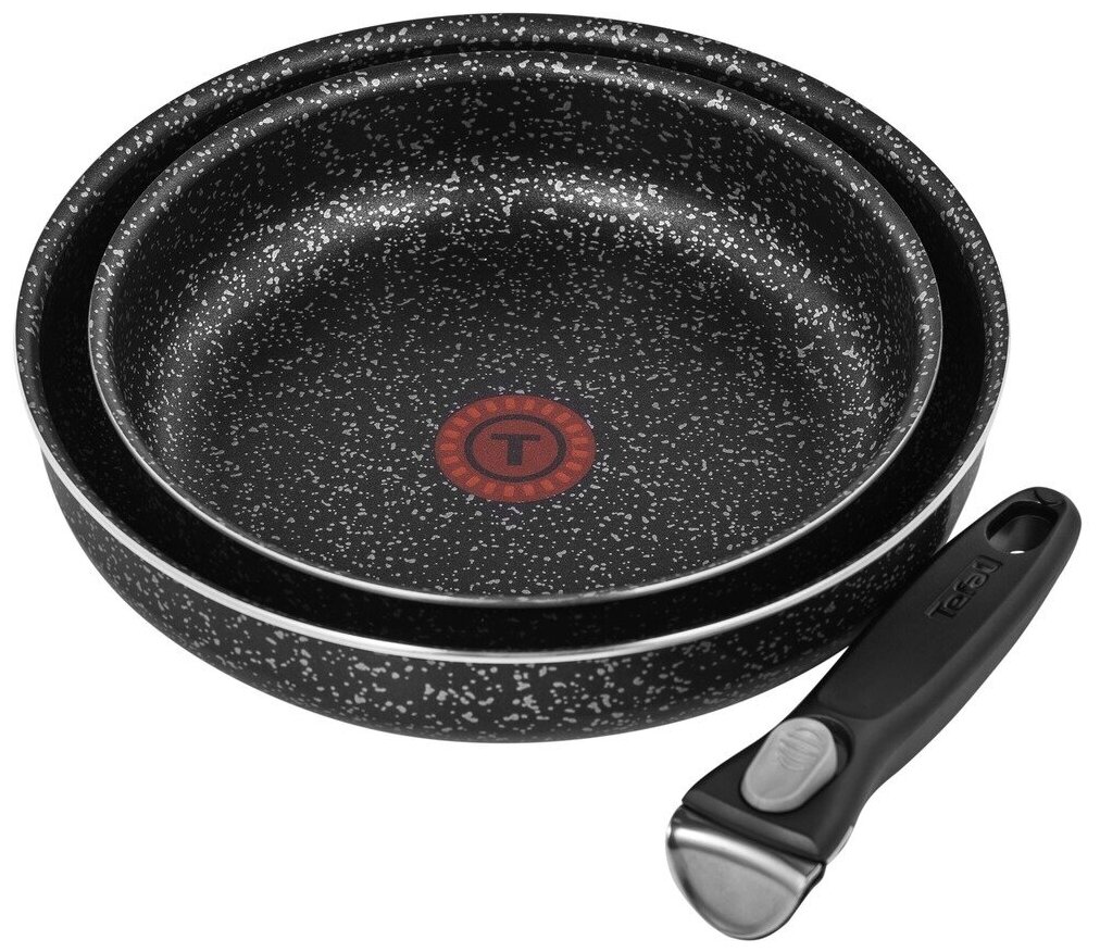 Набор сковород TEFAL Ingenio Limited 3пр: сковороды 24/28 + ручка 04203820 черно/серый - фотография № 6