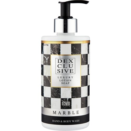 DexClusive Мыло жидкое Marble Luxury Lotion Soap Hand & Body Wash №1 травяной, 400 мл гель для душа dexclusive night 500 мл 600 г