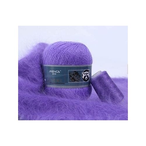 Пряжа Пух норки, цвет сиреневый, 1 моток + 1 дополнительная нить