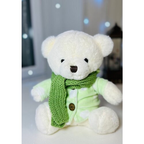 Мягкая игрушка медведь плюшевый, мишка тедди 30 см зеленая