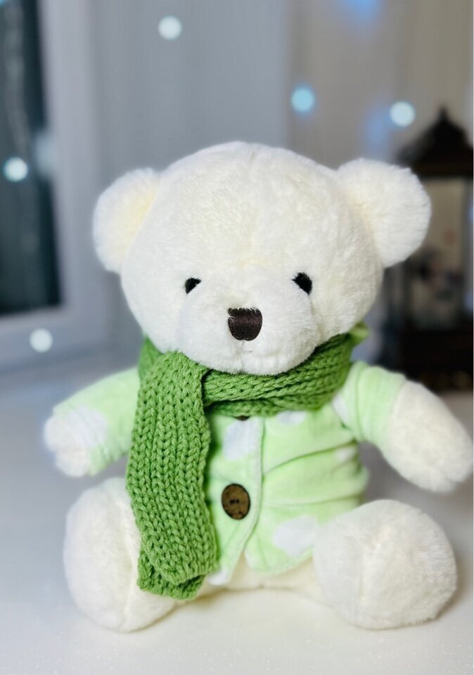 Мягкая игрушка медведь плюшевый, мишка тедди 30 см зеленая