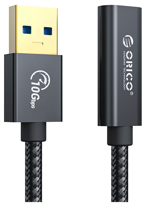 Кабель интерфейсный Orico USB Type-C(m)/Type-C(m), USB3.2 Gen2*2, 20 Гбит/с, 100 Вт, 3 м, черный - фото №1