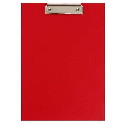 Планшет с зажимом А4, 2 мм, прочный, картон/бумвинил, красный (клипборд)