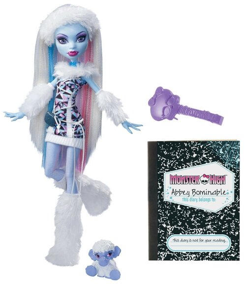 Кукла Monster High Эбби Боминейбл с питомцем, 27 см, V7988 разноцветный