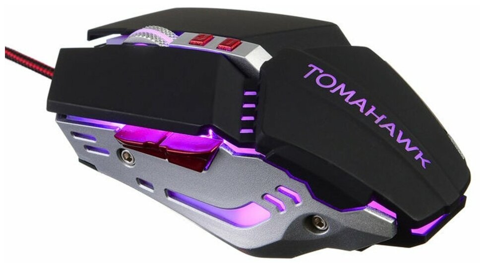 Мышь Оклик 999G TOMAHAWK черный/серебристый оптическая (3200dpi) USB (8but) - фотография № 3
