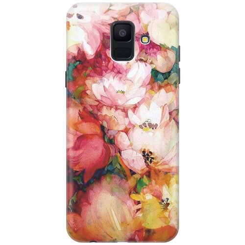 фото Gosso ультратонкий силиконовый чехол-накладка для samsung galaxy a6 (2018) с принтом "яркие цветы"