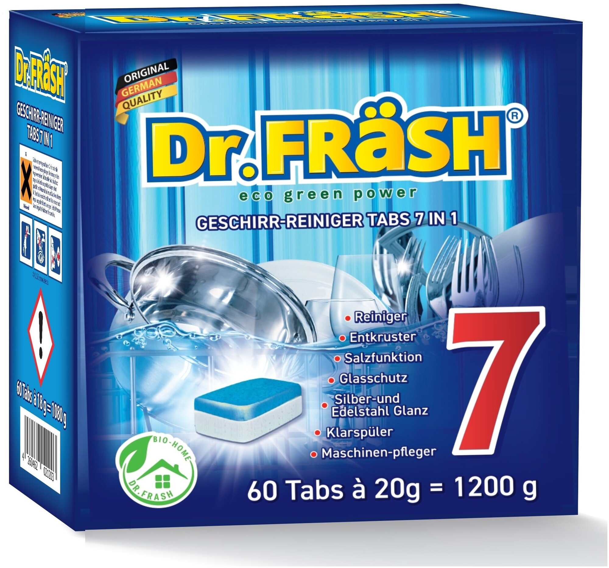 Dr.FRASH Чистящее средство для посуды (таблетки) "7 в 1" для посудомоечных машин 60шт. х20г