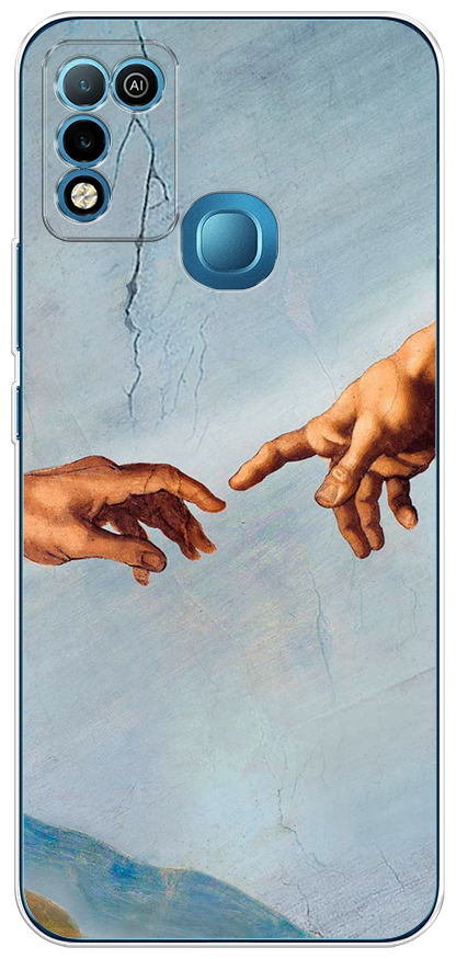 Силиконовый чехол "Сотворение Адама" на Infinix HOT 11 Play / Инфиникс Хот 11 Плей