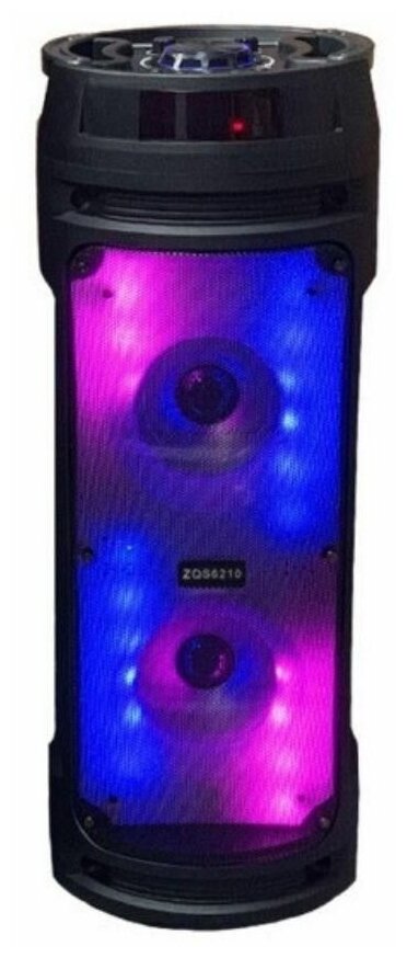 Беспроводная колонка BT Speaker ZQS-6210W Edem повышенной мощности / Портативная колонка с регулируемой LED-подсветкой / переносная колонка большой мощности / c поддержкой Bluetooth, с встроенным FM-модулем, с пультом ДУ + AUX-кабель в комплекте