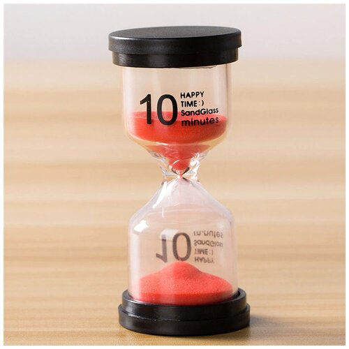 Песочные часы малышки 10 минут, круглое дно, красный песок, 9,8х4,4 см