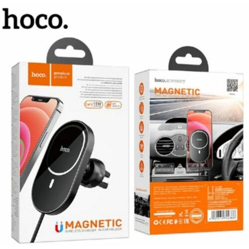 Держатель с беспроводной зарядкой на дефлектор Hoco CA90 держатель hoco ca90 powerful magnetic black 6931474744388