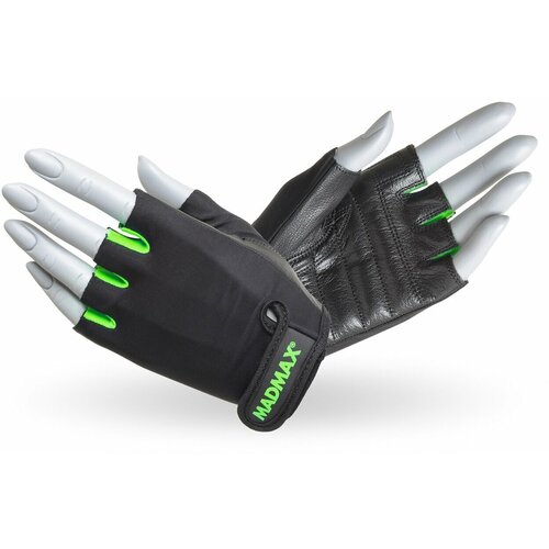 MADMAX Перчатки женские Rainbow Черно-Зеленые M, m