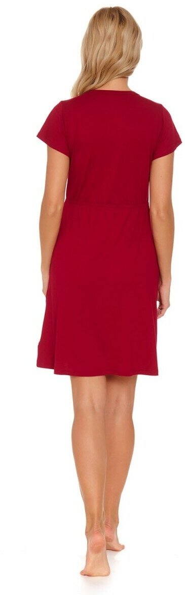 Женская ночная сорочка красного цвета с коротким рукавом и карманами Doctor nap tw.5144 - фотография № 5