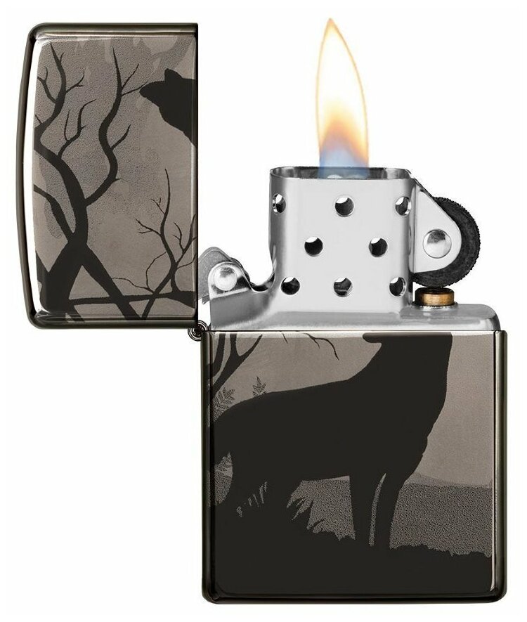 Зажигалка Zippo 49188 бензиновая Black Ice - фотография № 5