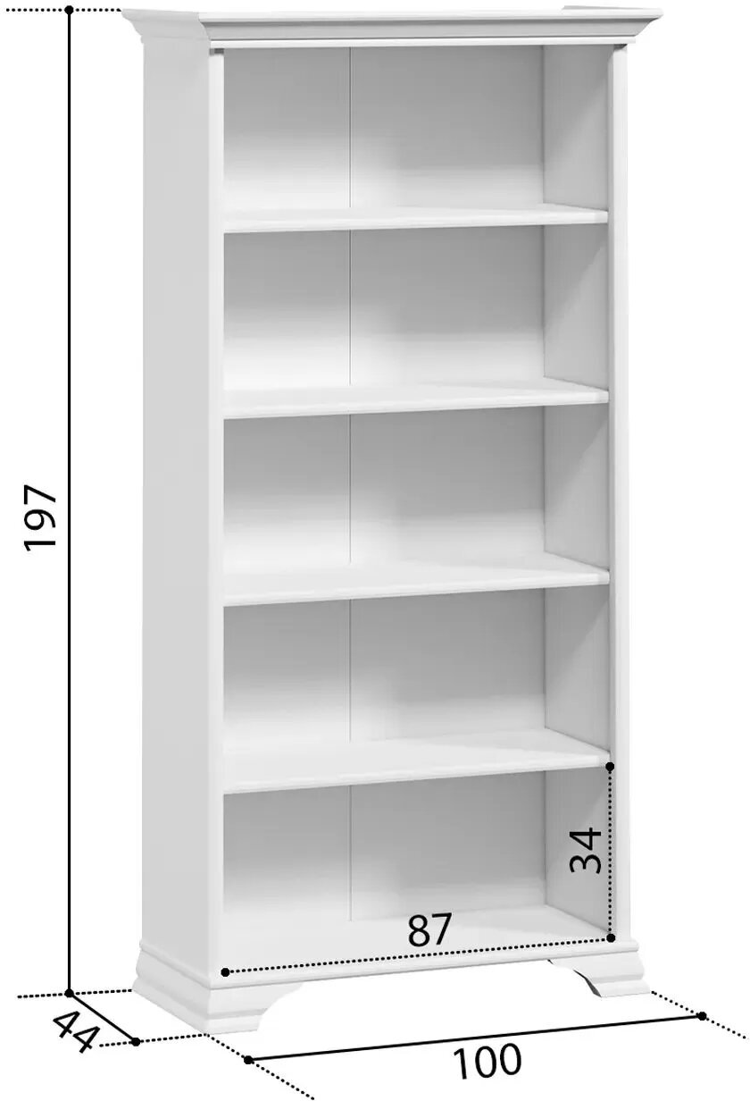 БРВ-Мебель Стеллаж открытый пять полок шириной 99,5 см Кентаки REG/90 белый - фотография № 3