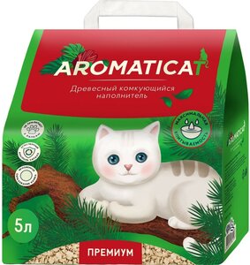 Комкующийся наполнитель AromatiCat древесный Premium, 5л