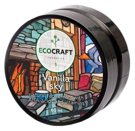 EcoCraft Ванильное небо Крем для лица с витаминами и АНА-кислотами лифтинг-эффект, 60 мл