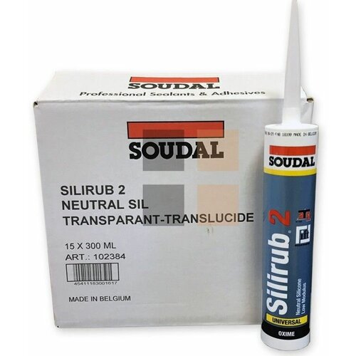 SOUDAL SILIRUB 2 – нейтральный силиконовый герметик прозрачный 300мл