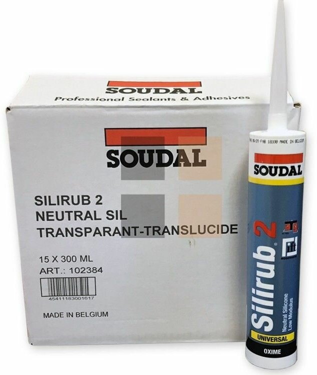 Герметик Soudal Silirub 2 нейтральный силикон 300 мл. бесцветный