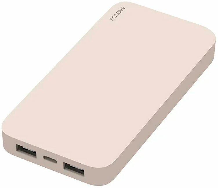 Внешний аккумулятор Solove Power Bank 20000mAh 18W Quick Charge 3.0. Dual USB с 2xUSB выходом, кожаный чехол (003M Be