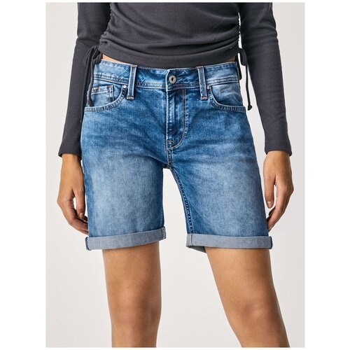 фото Шорты женские, pepe jeans london, артикул: pl801000h, цвет: синий (hg9), размер: 25