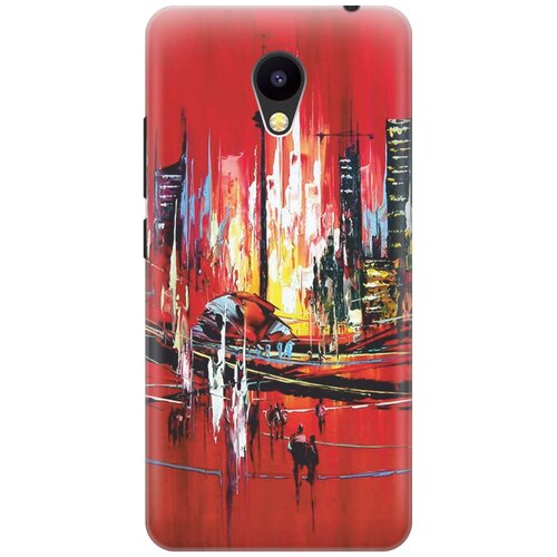 фото Cиликоновый чехол на meizu m5c / мейзу м5с с принтом "акварельный город" gosso