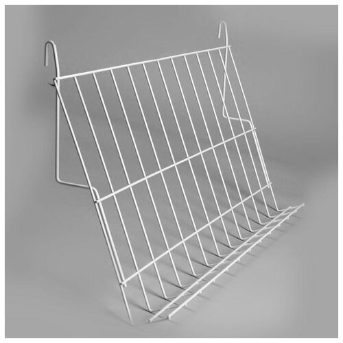 Полка наклонная на сетку 70 градусов 600343 мм цвет белый 907₽