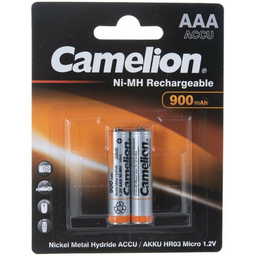Camelion AAA- 900mAh Ni-Mh BL-2 (NH-AAA900BP2 аккумулятор 1.2В) (2 шт. в уп-ке) аккумуляторы camelion nh aaa900bp2 900 mah aaa 2 шт