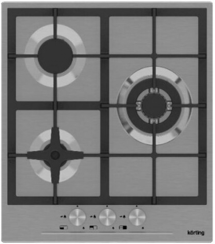 Газовая варочная панель Korting HG 465 CTX, нержавеющая сталь