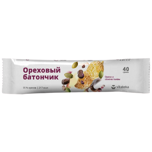 фото Ореховый батончик vitateka орехи и семена тыквы 40 г