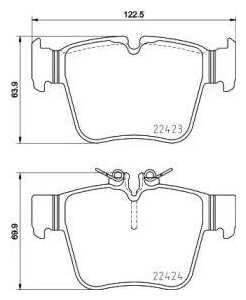 Дисковые тормозные колодки задние brembo P50133 для Mercedes-Benz C-class, Tesla Model S, BMW 2 series (1 шт.)