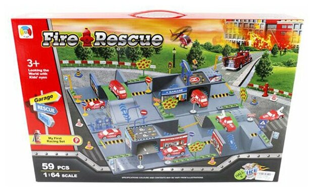 Игровой набор Shantou Gepai Паркинг пожарная станция P2588 .