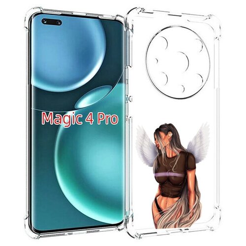 Чехол MyPads девушка-ангел-с-крыльями женский для Honor Magic4 Pro / Magic4 Ultimate задняя-панель-накладка-бампер