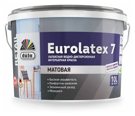 Краска DUFA Retail Eurolatex 7 латексная матовая 2,5 л