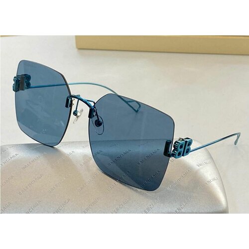 фото Солнцезащитные очки kaizi, квадратные, оправа: металл, ударопрочные, с защитой от уф, для женщин, синий