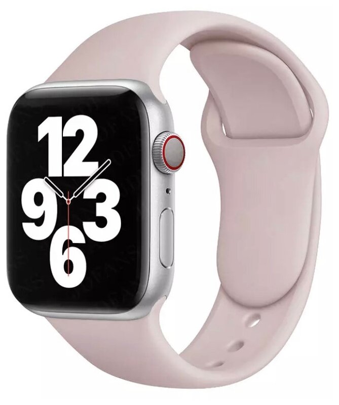 Силиконовый ремешок для Apple Watch 38/40/41 mm, пудра, размер s/m