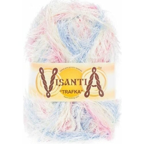 Пряжа Visantia Trafka melange ярко-голубой-ярко-кремовый-ярко-розовый 1034 100полиэстер 150м 100г 1шт 337₽